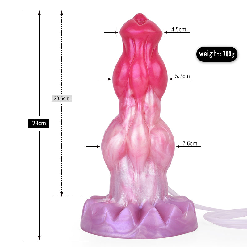 Double Knot Dog Dildo 9Inch Hồng Phun Thực Tế Fantasy