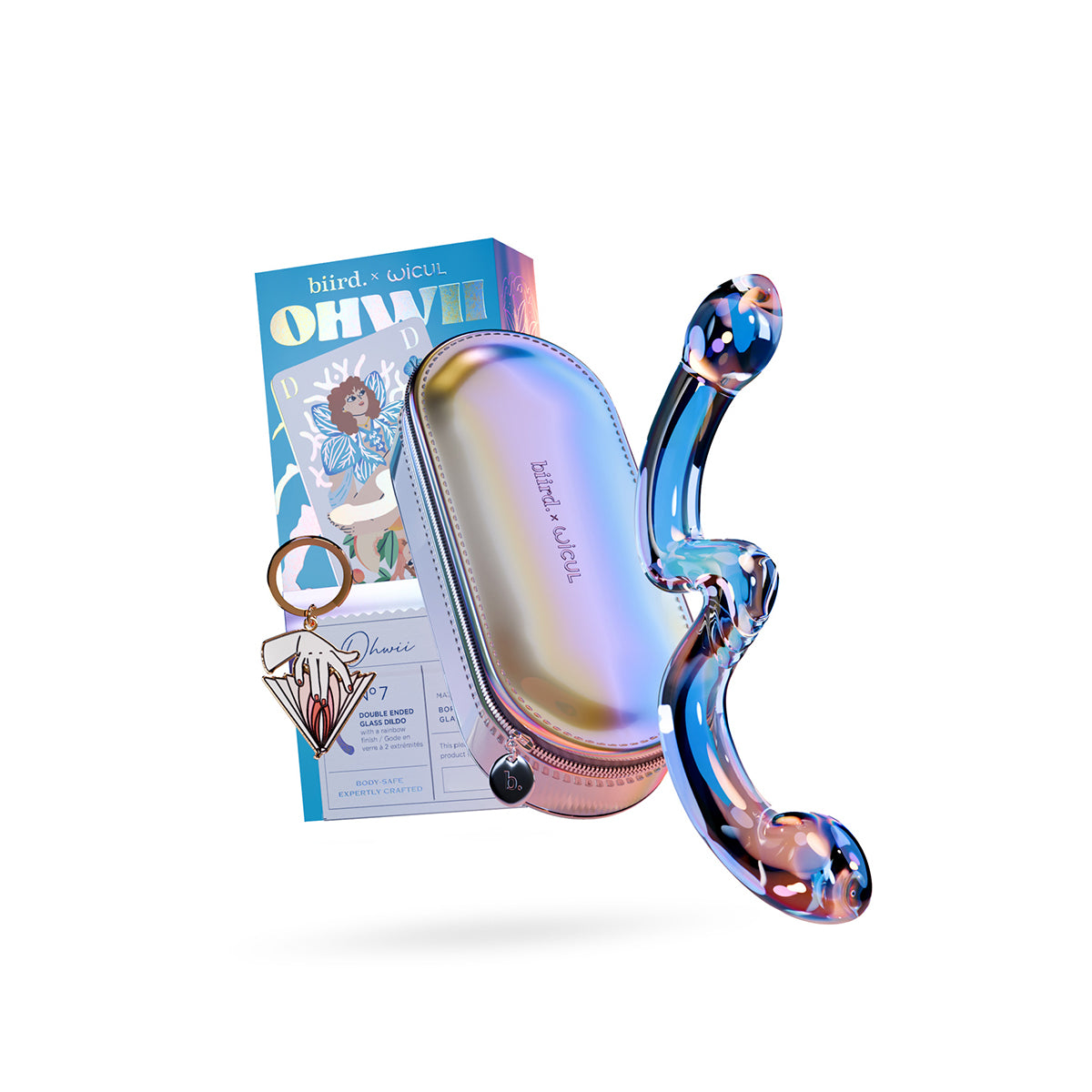 Biird OhWii dildo kính đôi đầu G/P-spot Wicul đa năng 
