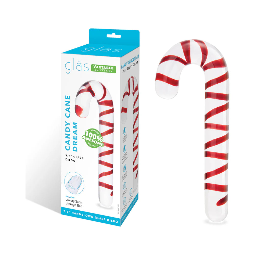 Glas Candy Cane Dream Dildo Kính 19cm Swirl 