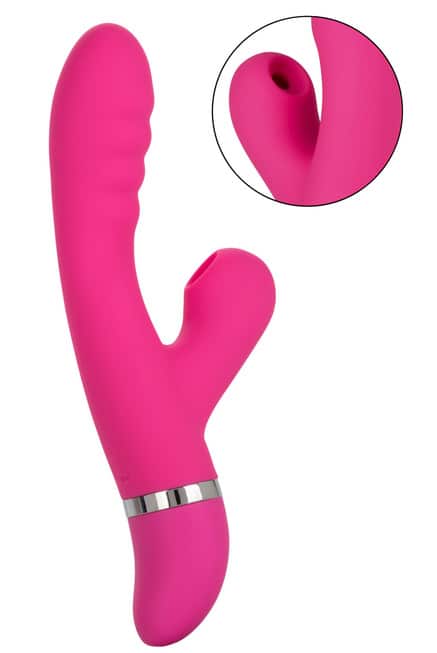 CalExotics Foreplay Frenzy Thỏ Hút Hôn Hồng 21cm 