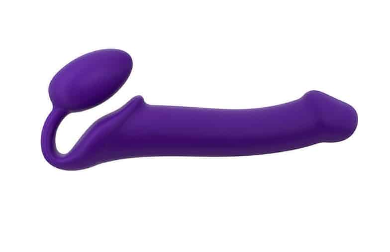Strap-on-me Semi-Realistic L dildo tím linh hoạt 