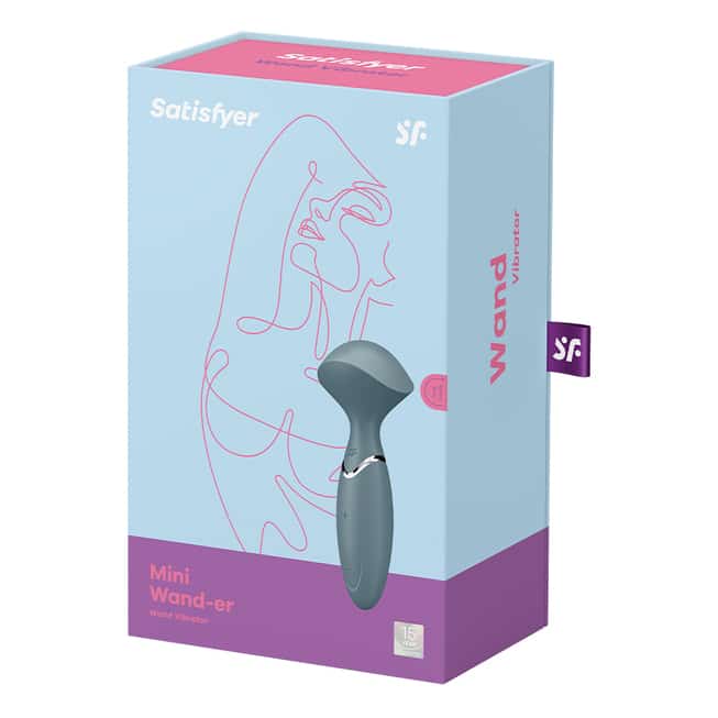 Satisfyer Mini Wand-er vibromassager xám silicon nhỏ gọn mạnh
