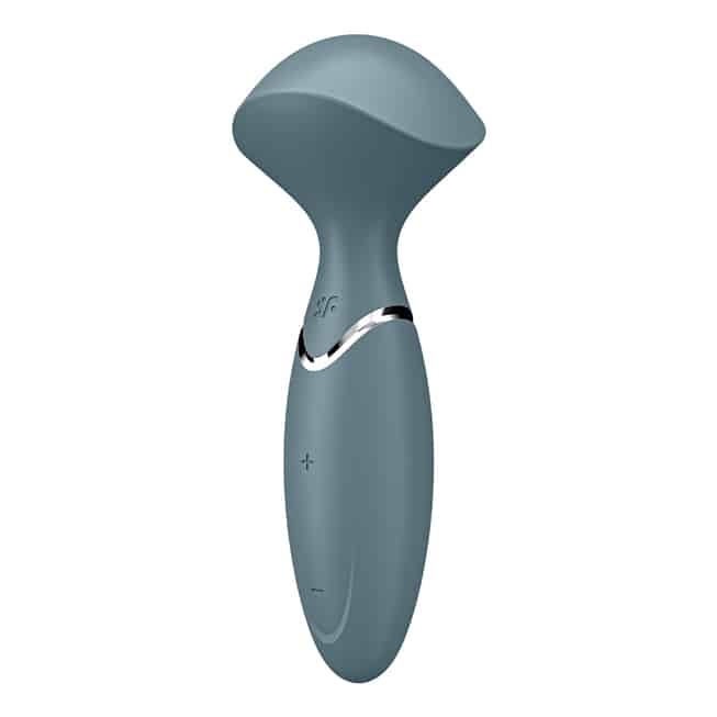Satisfyer Mini Wand-er vibromassager xám silicon nhỏ gọn mạnh