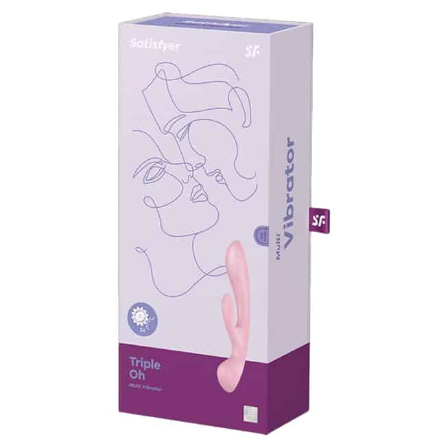 Satisfyer Triple Oh Thỏ 2in1 Hồng Rung Đỉnh