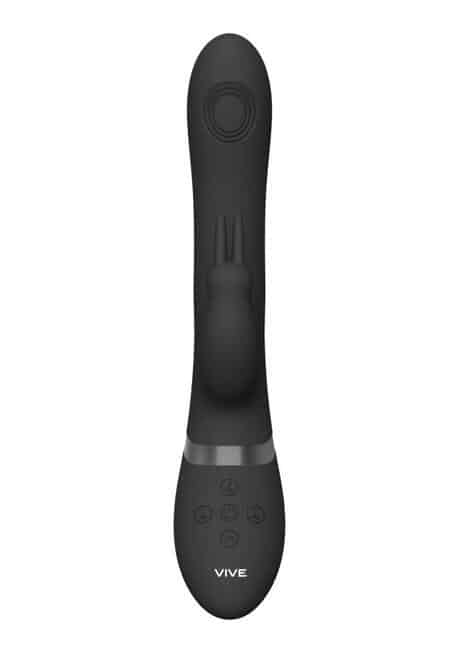 Shots Vive Rini Thỏ Rung Đen 22cm 3 Động Cơ Bùng Nổ