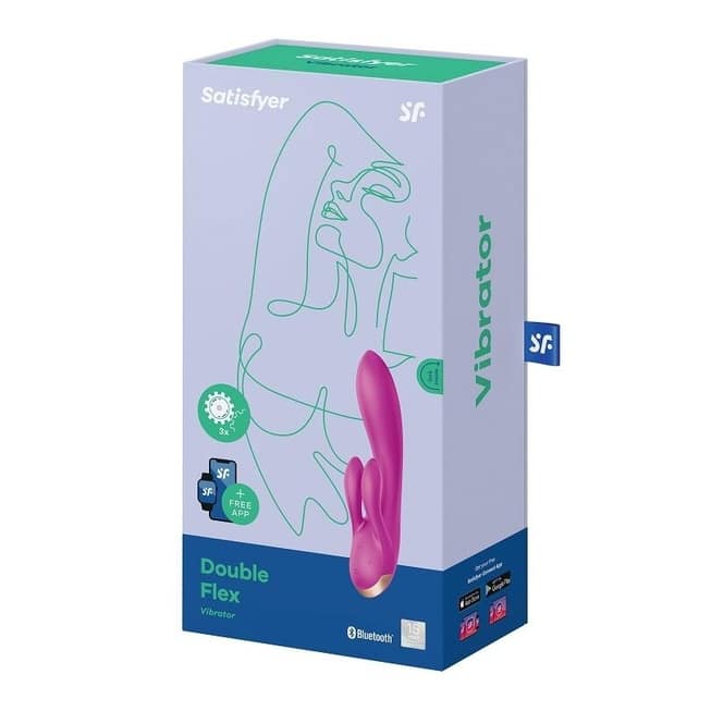 Satisfyer Double Flex Rabbit Tím Đôi Cánh Siêu Rung