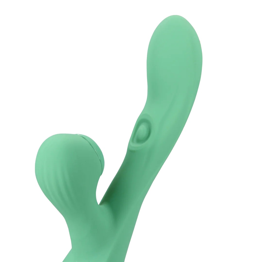 Loveline thỏ lưỡi giả kích thích xanh silicone Hà Lan rung