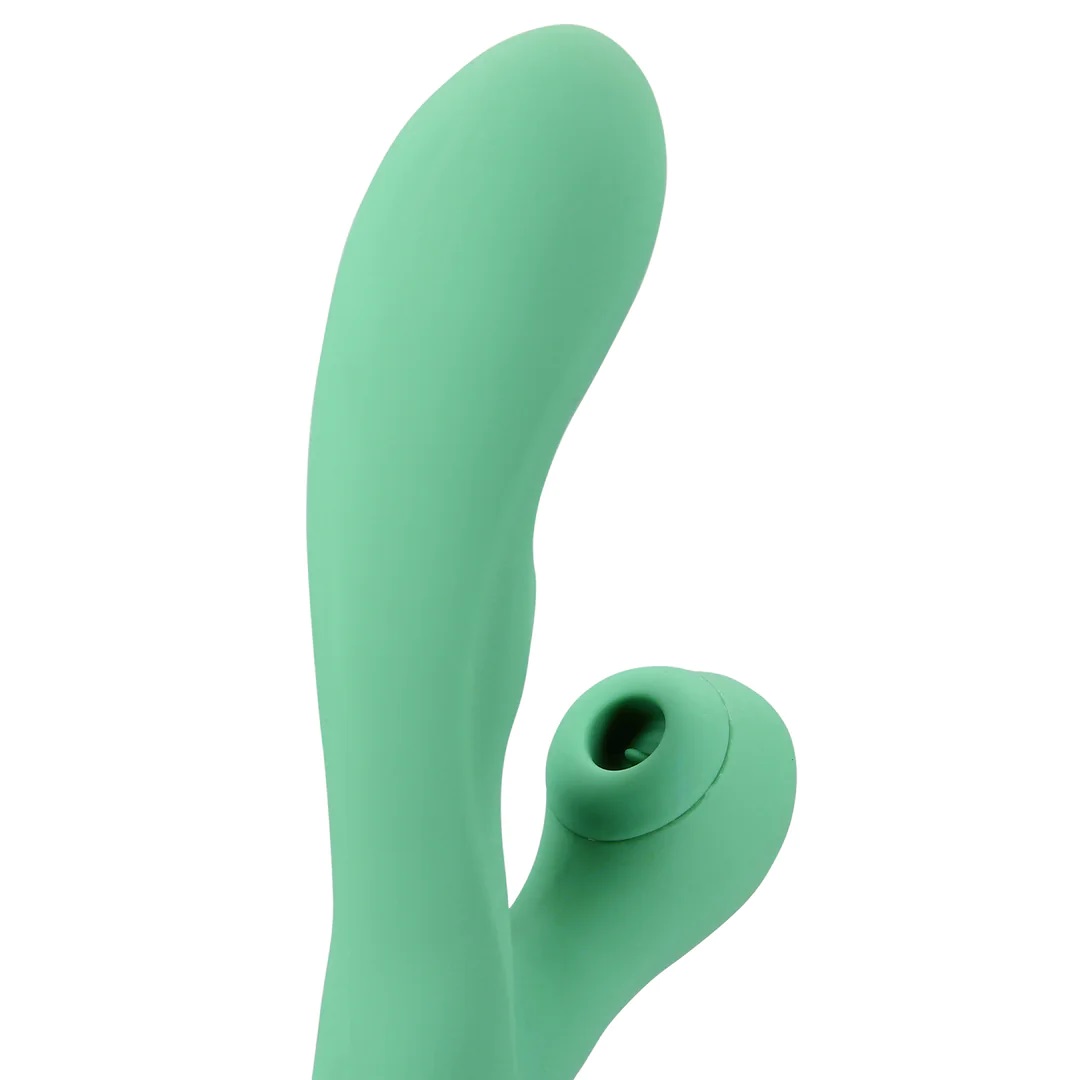 Loveline thỏ lưỡi giả kích thích xanh silicone Hà Lan rung