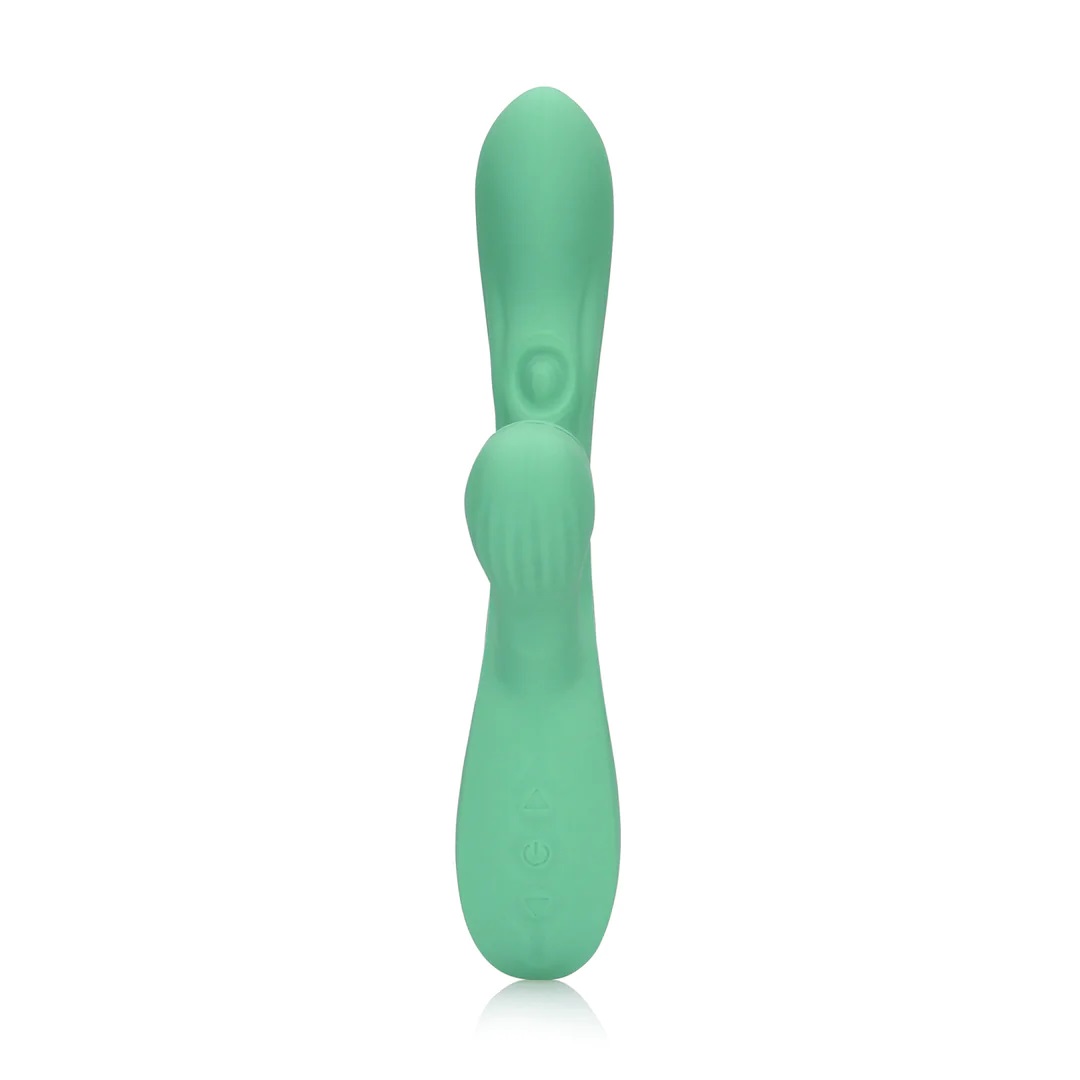 Loveline thỏ lưỡi giả kích thích xanh silicone Hà Lan rung
