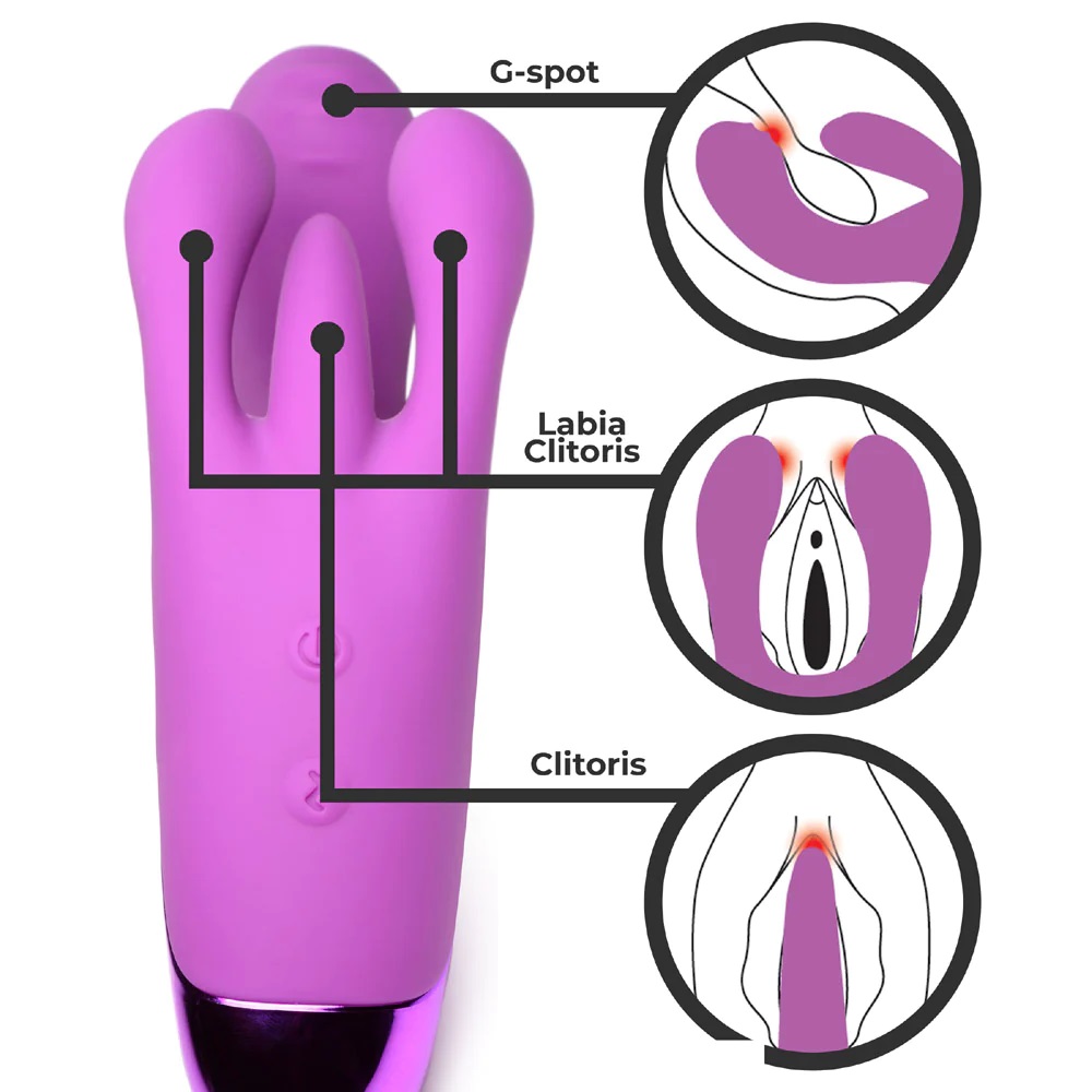 Bang! Vibrator Thỏ Ba Đầu Tím Siêu Đỉnh