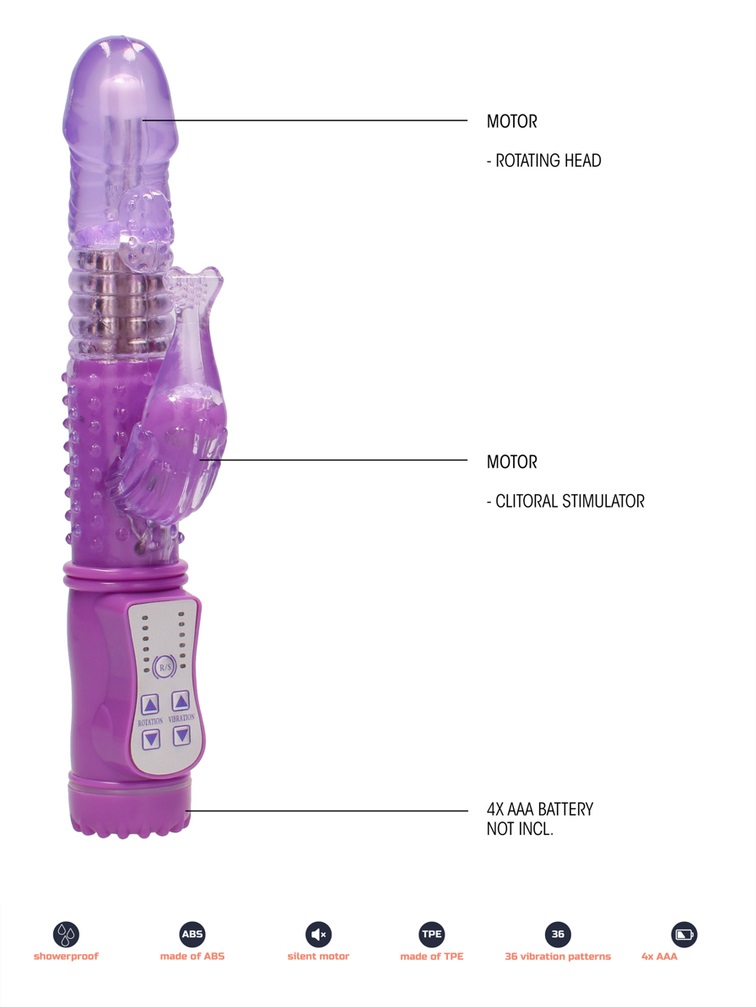 GC Dolphin Tím Xoay Rung Massage Êm Ái