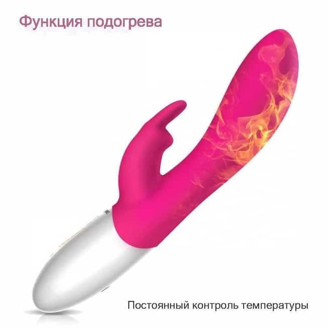 Vibrator Erocome Hydra Thỏ Rung Xoay Sưởi Hồng 21.5cm