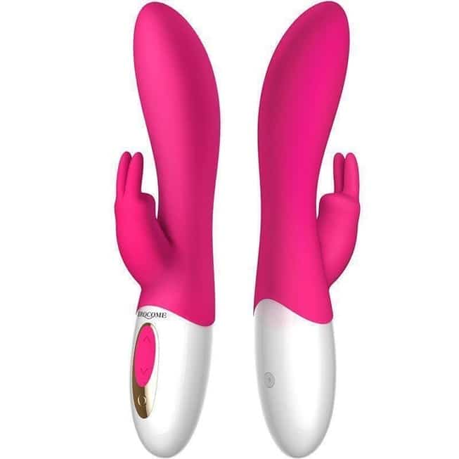 Vibrator Erocome Hydra Thỏ Rung Xoay Sưởi Hồng 21.5cm