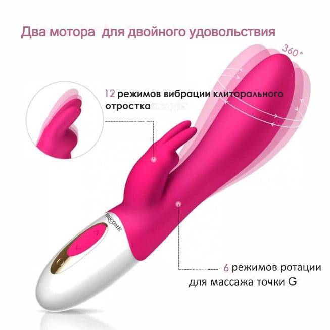Vibrator Erocome Hydra Thỏ Rung Xoay Sưởi Hồng 21.5cm