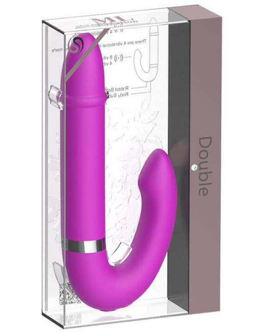 ML Double Vibe Tím Silicone 18cm Đôi Động Vật Phê Lạt