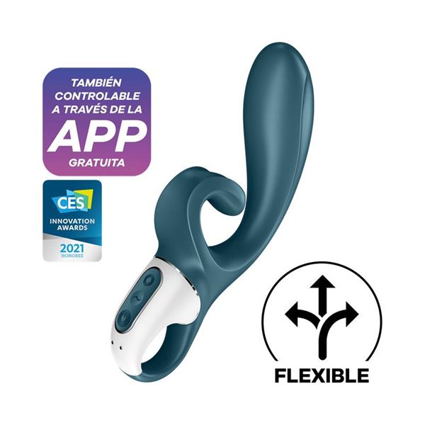 Satisfyer Hug Me Rabbit Xám Xanh 21cm Ôm Sát Đam