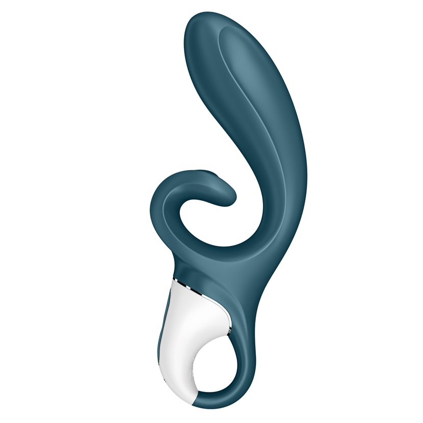 Satisfyer Hug Me Rabbit Xám Xanh Rung 21cm