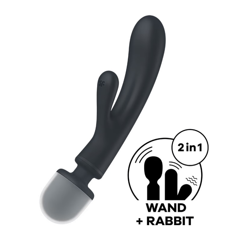 Satisfyer Triple Lover Xám Rabbit Rung 3 Điểm Khoái Ướt Át Mạnh