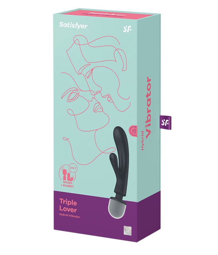 Satisfyer Triple Lover xám rabbit rung 3 khoái mạnh mẽ ướt át