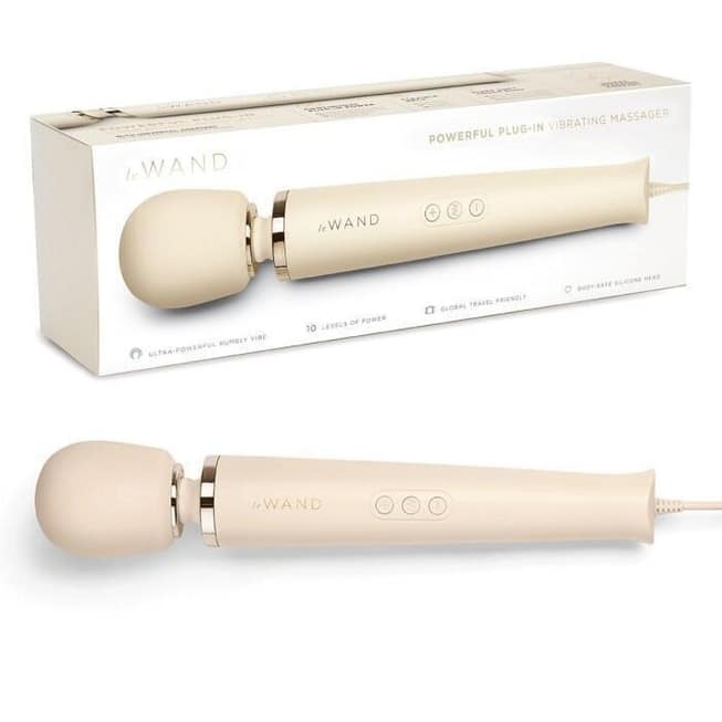 Le Wand plug-in beige vibromassage dây bền bỉ mạnh