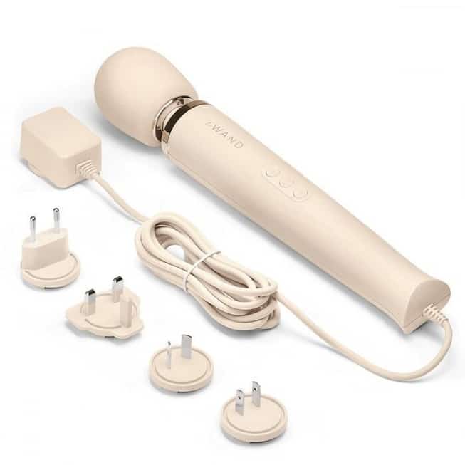 Le Wand plug-in beige vibromassage dây bền bỉ mạnh