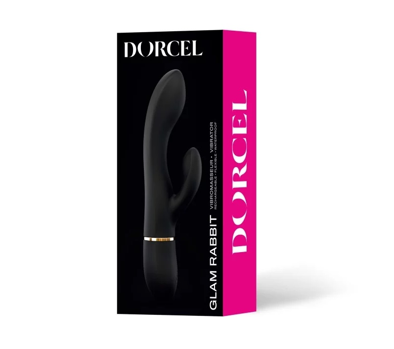 Dorcel Glam Rabbit Đen Rung Mạnh 21cm Chống Nước