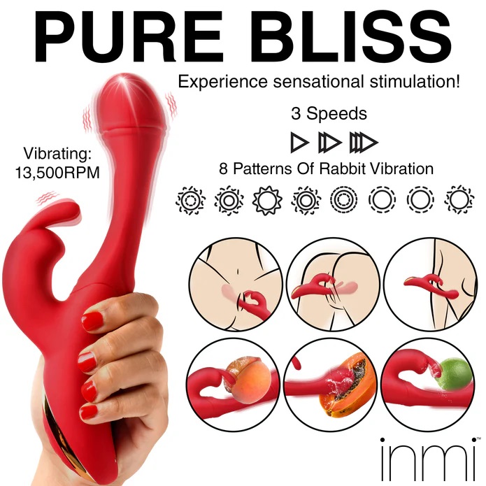 Inmi thỏ rung G-point clitoris đỏ dài 24cm