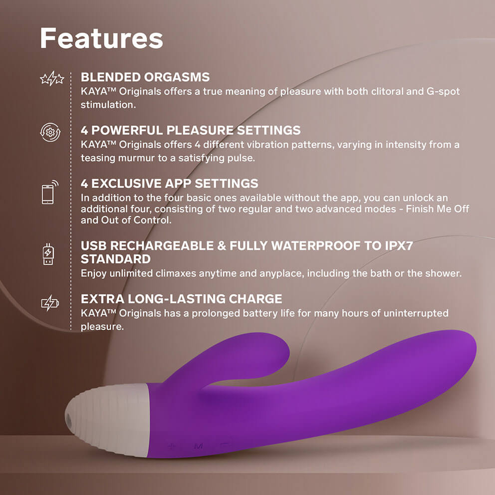 Lelo Kaya Rabbit Tím APP Thủy Phù Rung Cao Cấp Thụy Điển