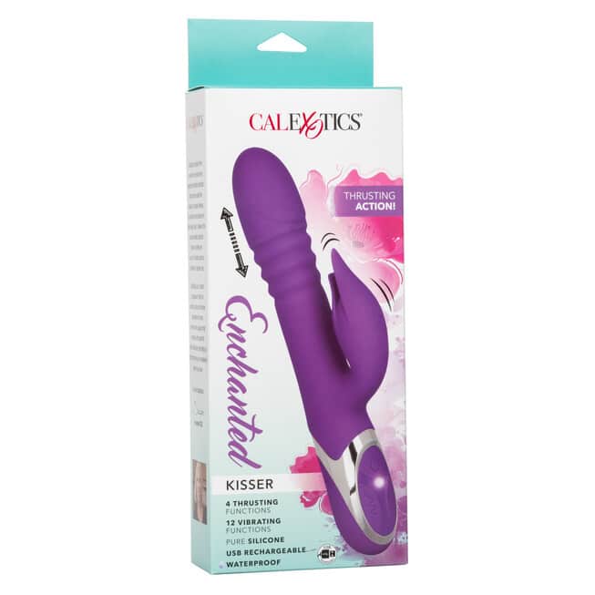 CalExotics Enchanted Kisser Rabbit Thrusting Vibrator Purple G-Spot Rotate