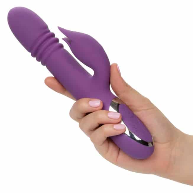 CalExotics Enchanted Kisser Rabbit Thrusting Vibrator Purple G-Spot Rotate