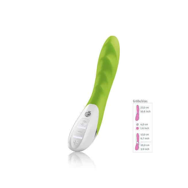 Viibrator Mystim Sassy Simon xanh 27cm đa chế độ