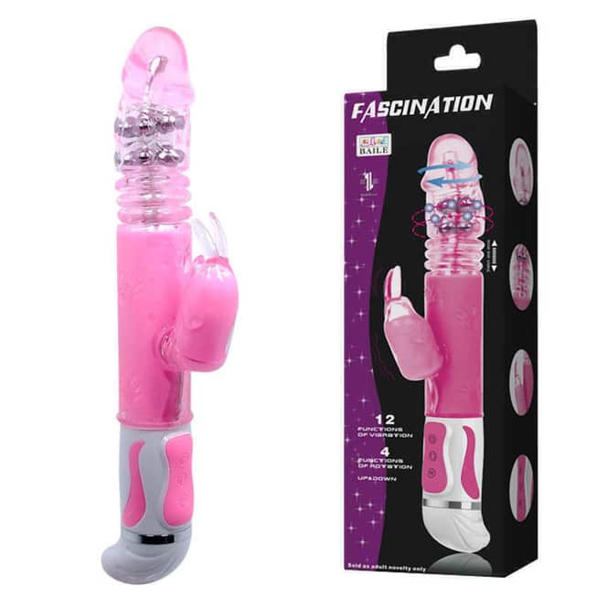 Baile Fascination Thỏ Rung Quay Hồng 15cm
