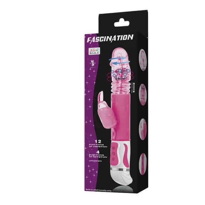 Baile Fascination Thỏ Rung Quay Hồng 15cm