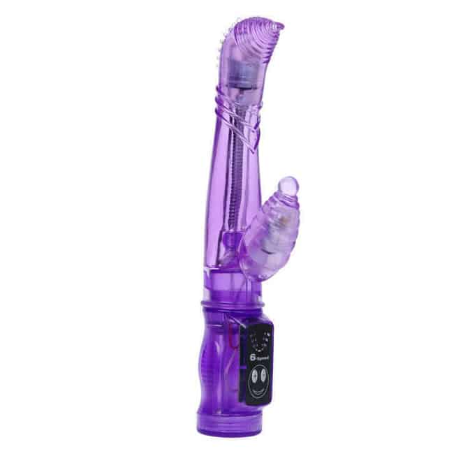 Baile Tease Rung Cứng Dẻo Tím G+Klit 11cm