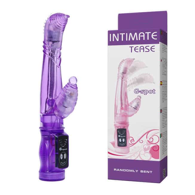 Baile Tease Rung Cứng Dẻo Tím G+Klit 11cm