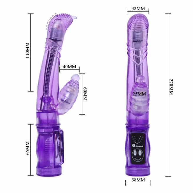 Baile Tease Rung Cứng Dẻo Tím G+Klit 11cm