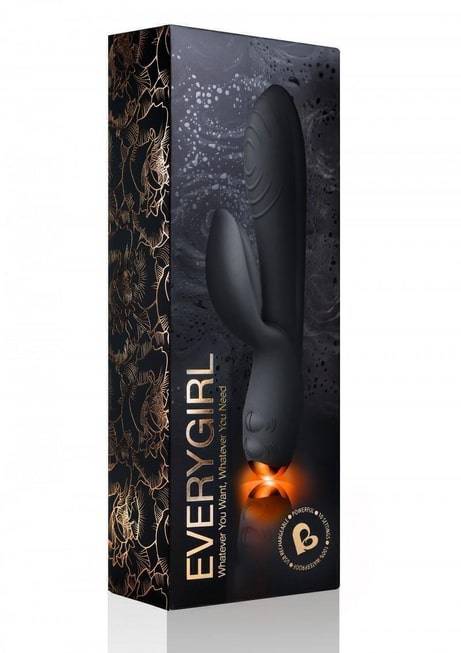 Vibrator Thỏ Rocks-Off Every Girl Đen 18cm Đỉnh Cao Nữ