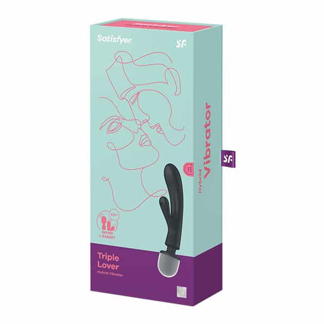 Satisfyer Triple Lover Rung Đôi Xám 23.7cm Ba Điểm