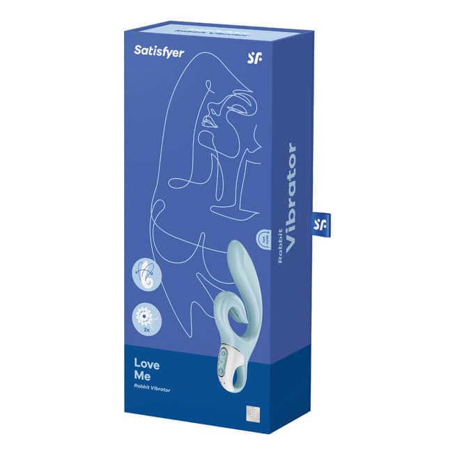 Satisfyer Love Me Rabbit Xanh 22cm Rung Đa Năng Đỉnh Cao
