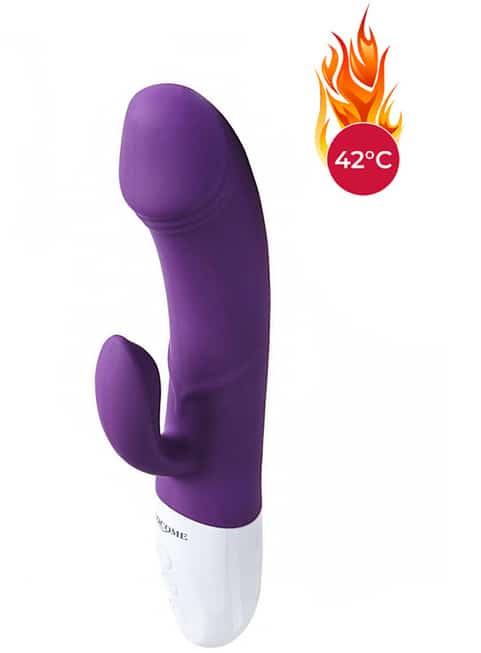 Vibrô thỏ Erocome Crater tím sưởi ấm 20cm 