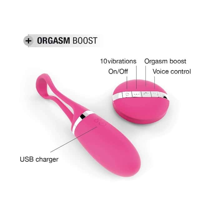 Виброяйцо Dorcel голосовое ДУ розовое силикон