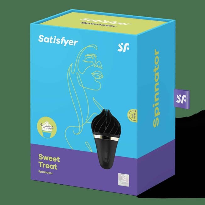 Satisfyer Sweet Treat Lay-on Đen Quay Thú