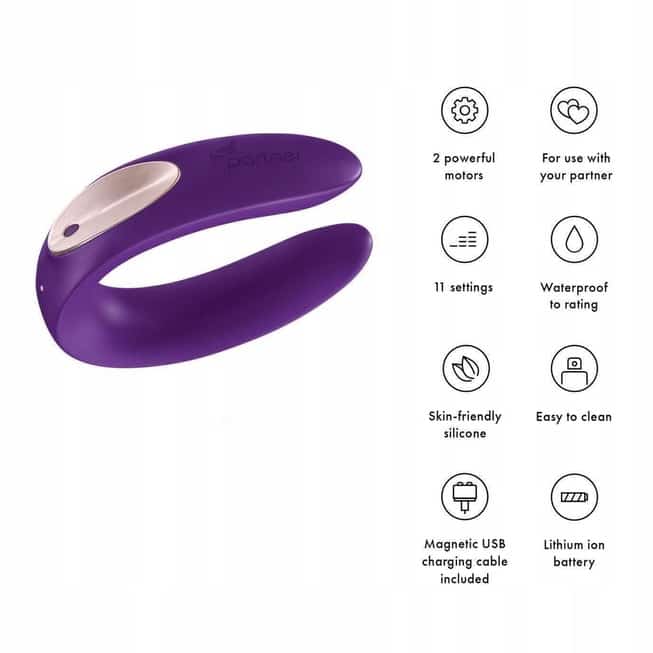 Satisfyer Double Plus Couple Tím Siêu Kích Thích Đôi Lứa