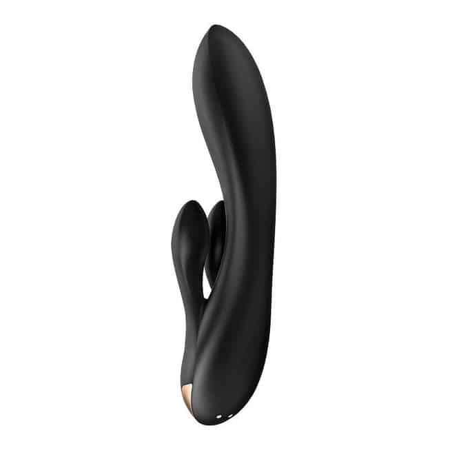Satisfyer Double Flex Rabbit Đen 2 Clit App