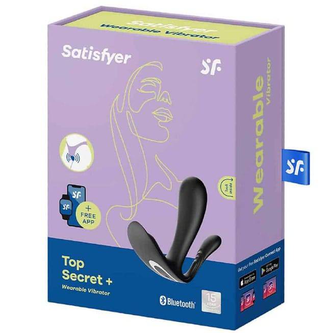 Satisfyer Top Secret+ Vibrator Đeo Dual Black App Điều Khiển