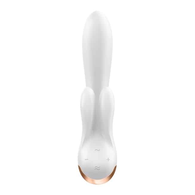 Satisfyer Double Flex Thỏ Trắng Rung Đôi Mạnh Mẽ