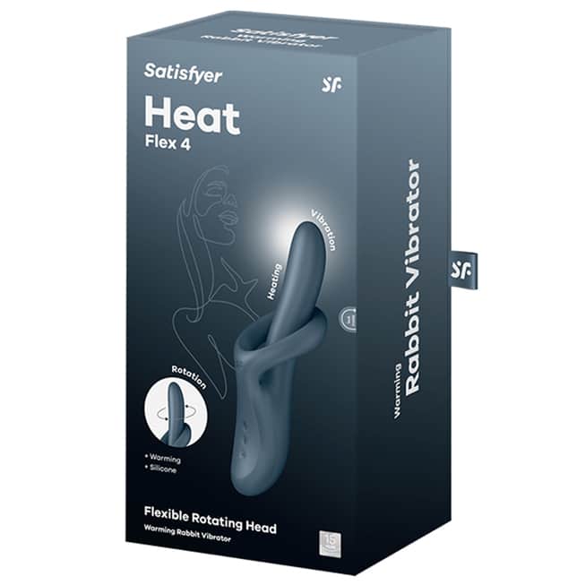 Satisfyer Heat Flex 4 Rabbit Xoay Nóng Xám Thật Đỉnh