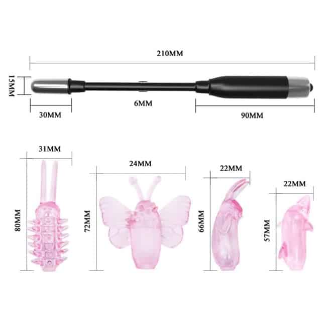Baile Wizard Magic Wand Rung Đa Nắp Uốn Đen 21cm