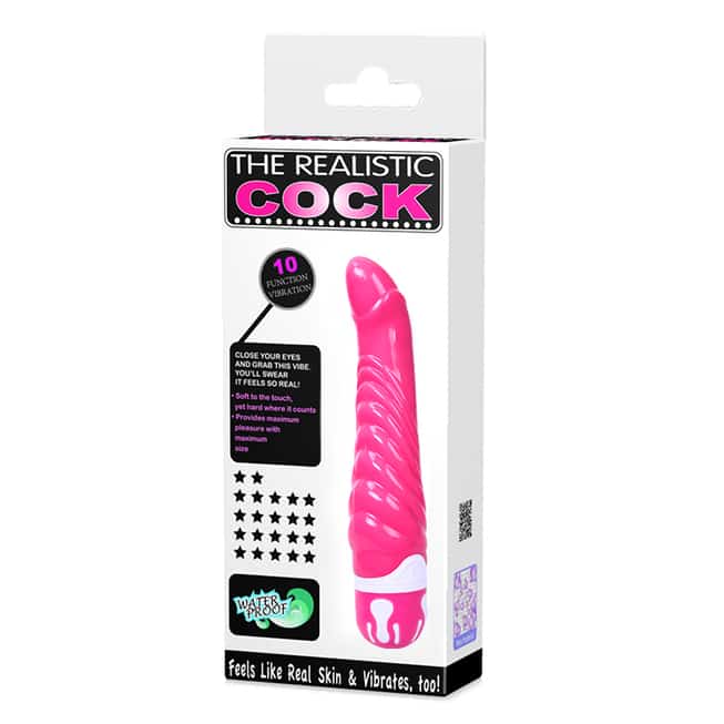 Baile Realistic Cock Hồng TPE 21.8cm Rung Thật Nhấp