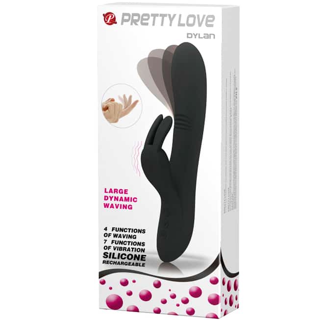 Rabbit Dylan fingering đen 21cm Pretty Love